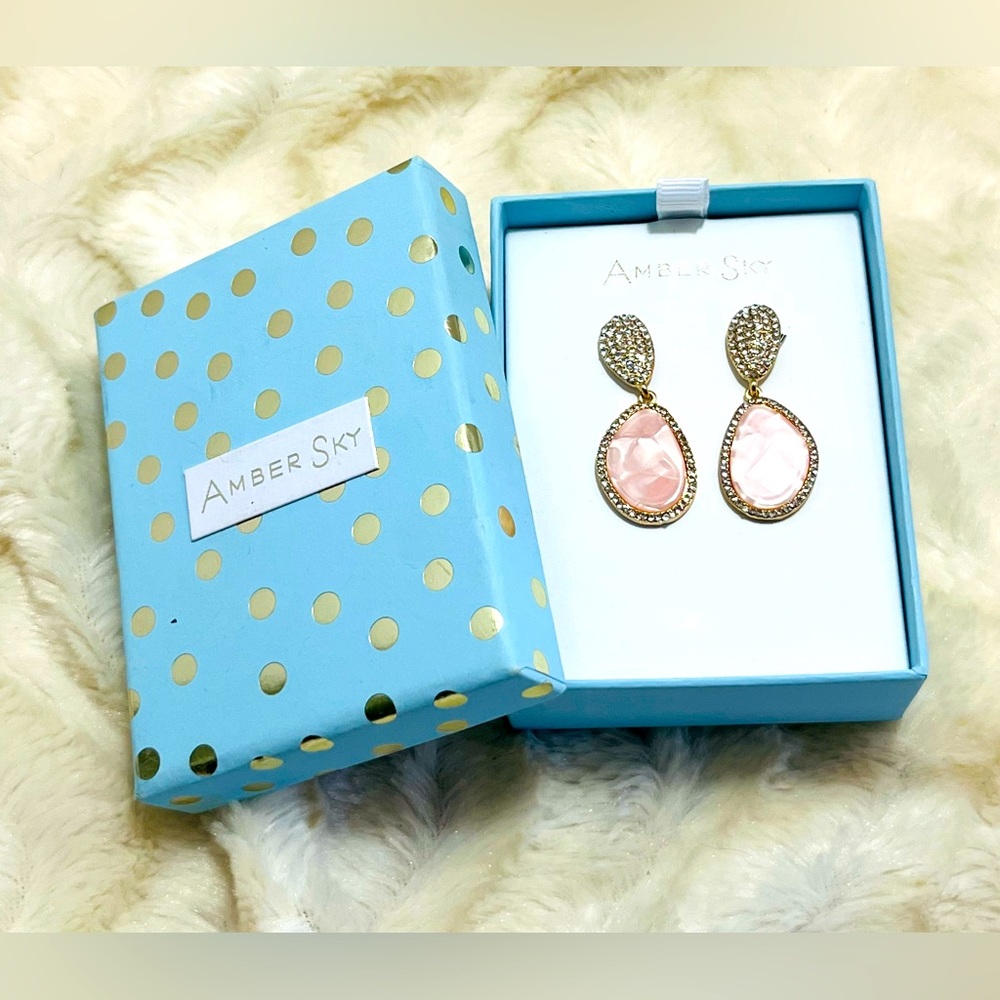 Amber Sky gold tone teardrop earrings NWT